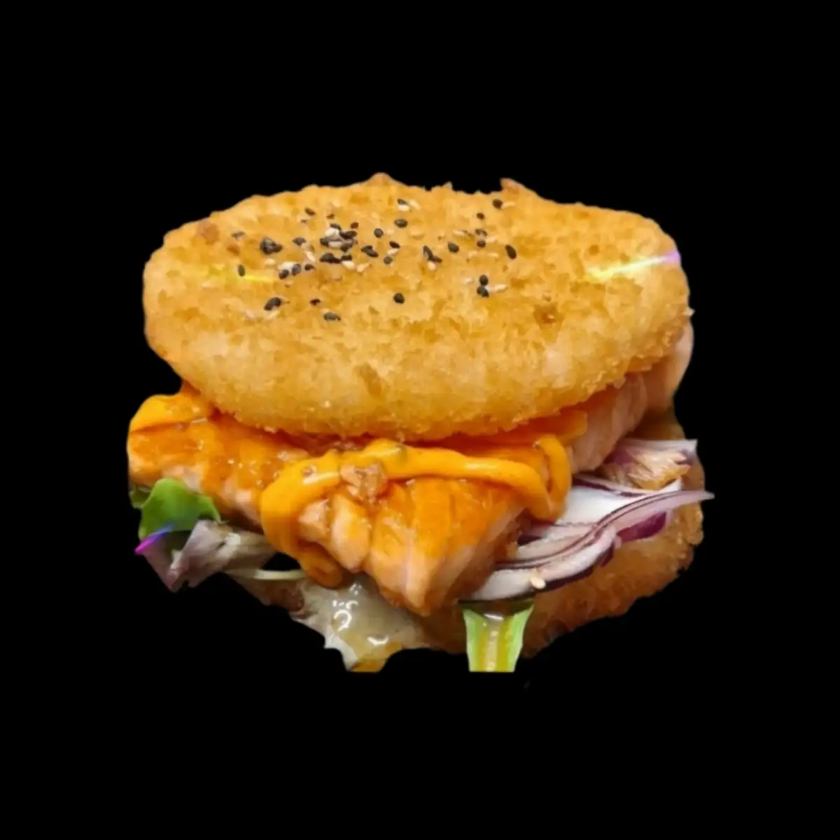 Crispy burger saumon